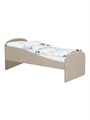 Кровать детская с бортиком, мягкая, 160х70, велюр, Letmo Twin ванильный 03772